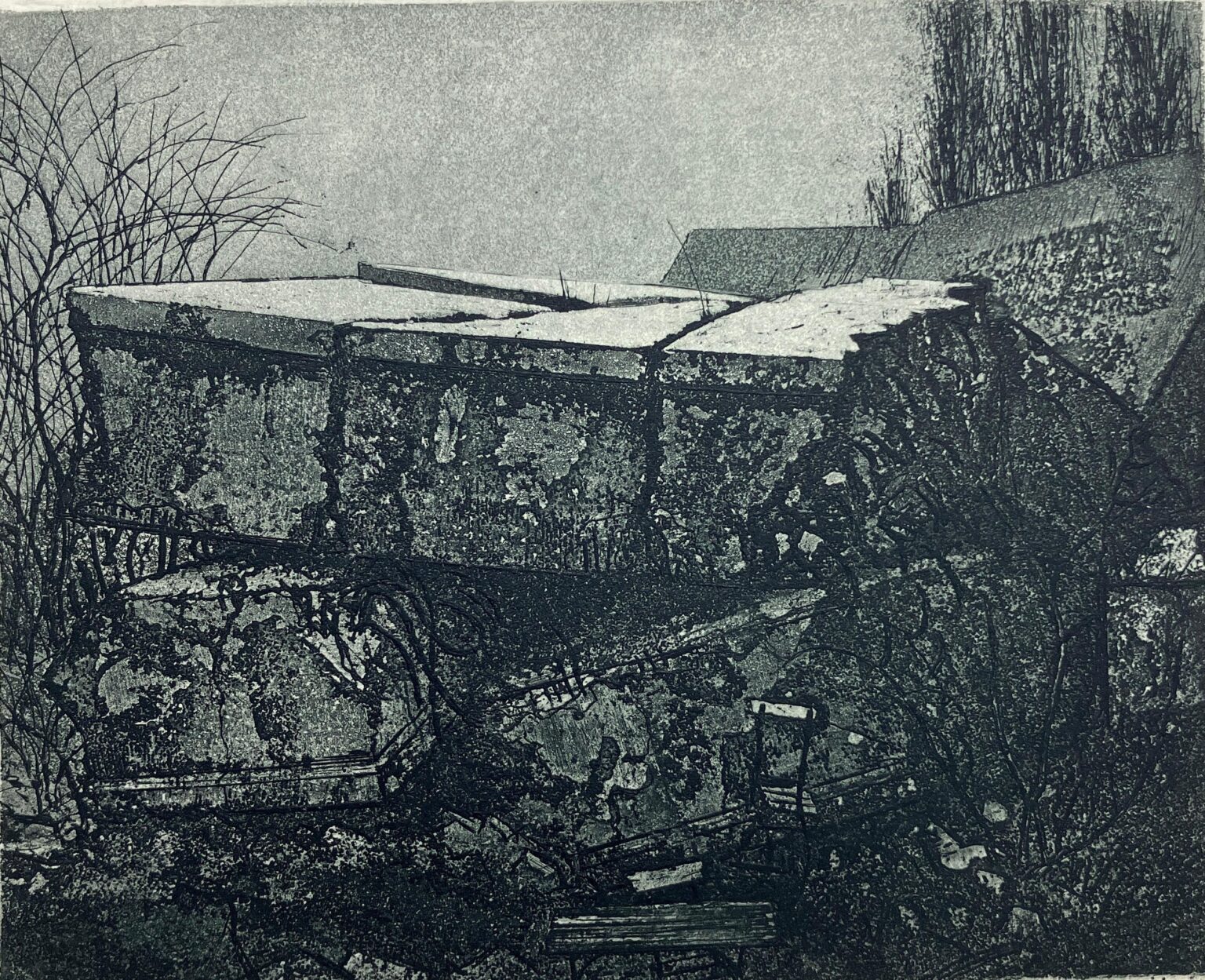 Gesprengter Bunker (Blatt 8 der Folge &bdquo;Steinernes Berlin I&ldquo;) - Manfred Butzmann 