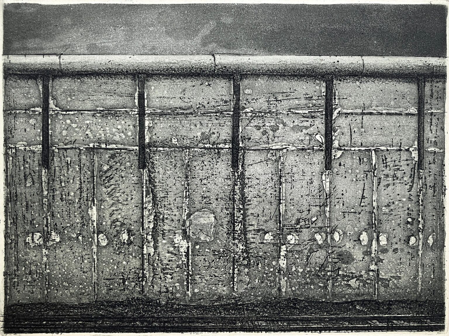 Grenzmauer (Blatt 9 der Folge &bdquo;Steinernes Berlin I&ldquo;) - Manfred Butzmann 