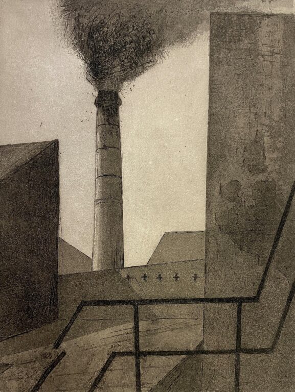 Krankenhausschornstein (Blatt 12 der Folge „Steinernes Berlin I“) - Manfred Butzmann 