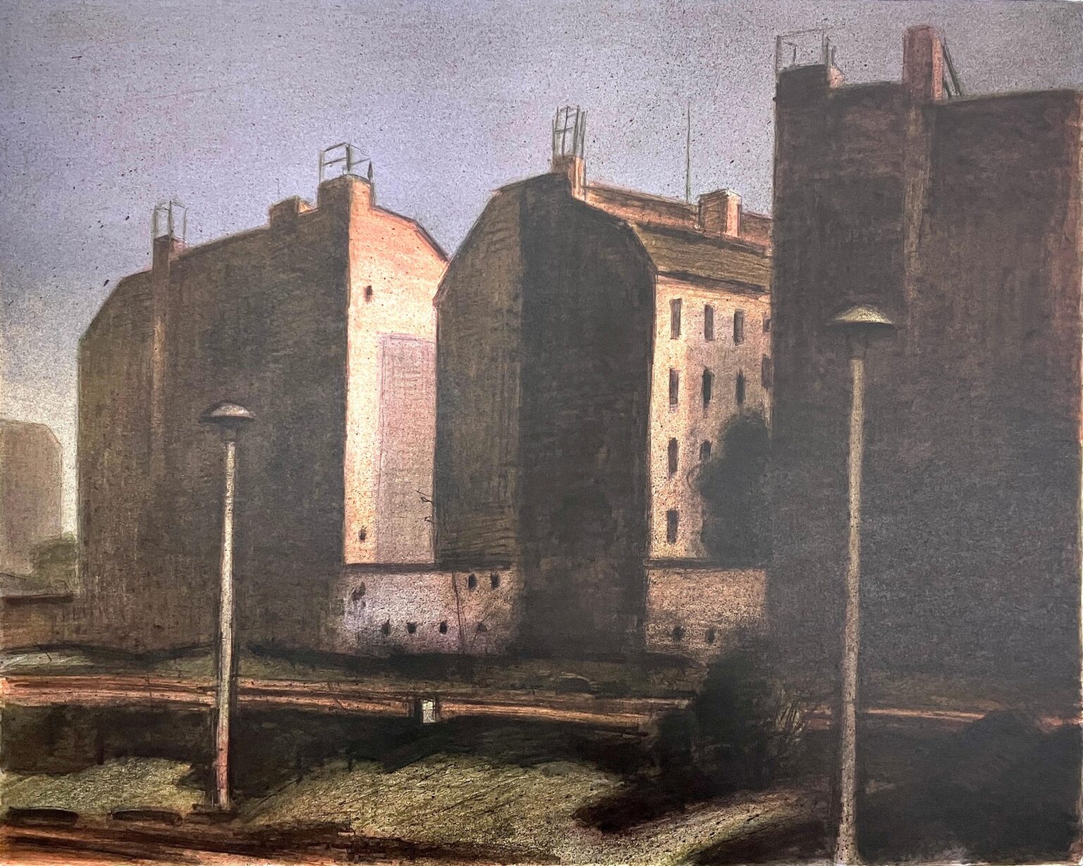 Abendlicht an der Stadtbahn - Manfred Butzmann 