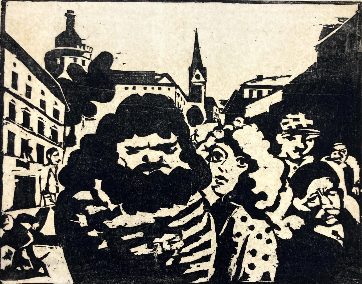 Menschen auf der Knaackstrasse (Rockerp&auml;rchen) - Harald Metzkes 