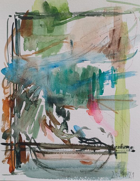 Draußen (Berliner Fenster) - Denise Richardt 
