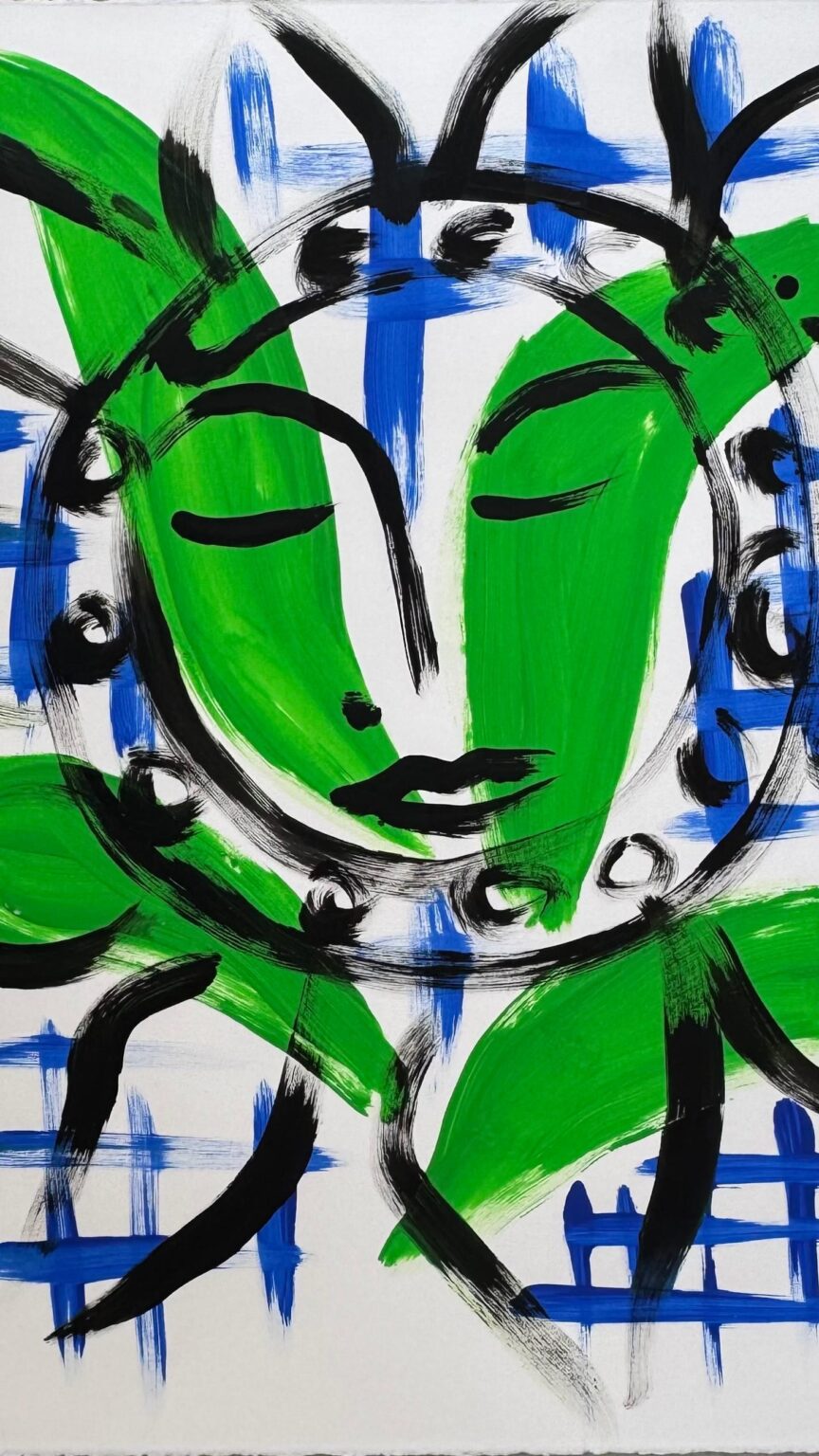 sleeping Eva on green leave - Stefan Szczesny 