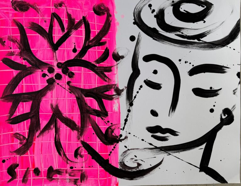 Flower on pink and Eva - Stefan Szczesny 