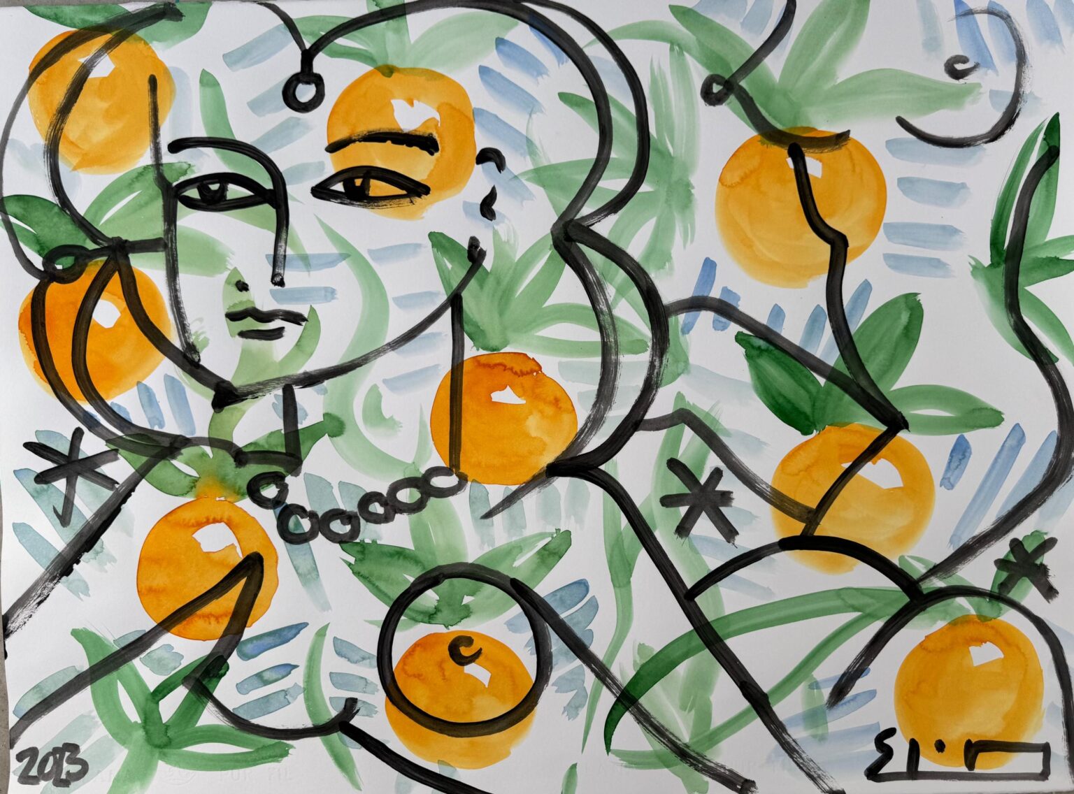 Eva with oranges - Stefan Szczesny 