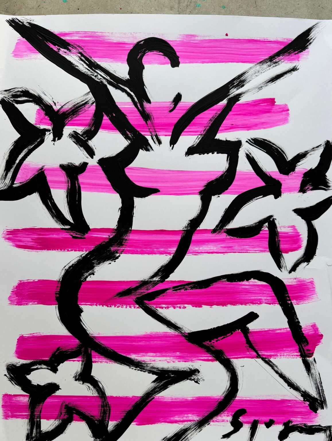 nude on pink stripes - Stefan Szczesny 