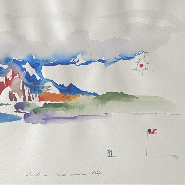 Landscape with american flag - Pavel Pepperstein 