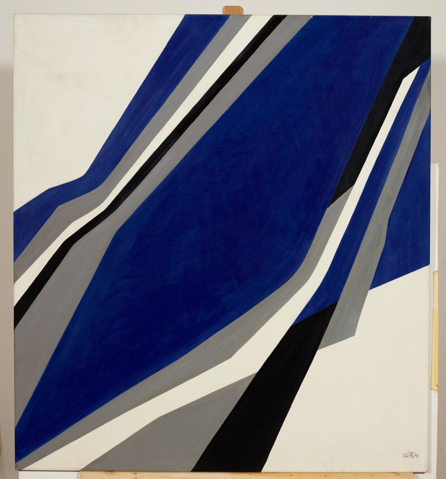 Blaue Diagonale im Quadrat - Ernst Otto K&ouml;pke 