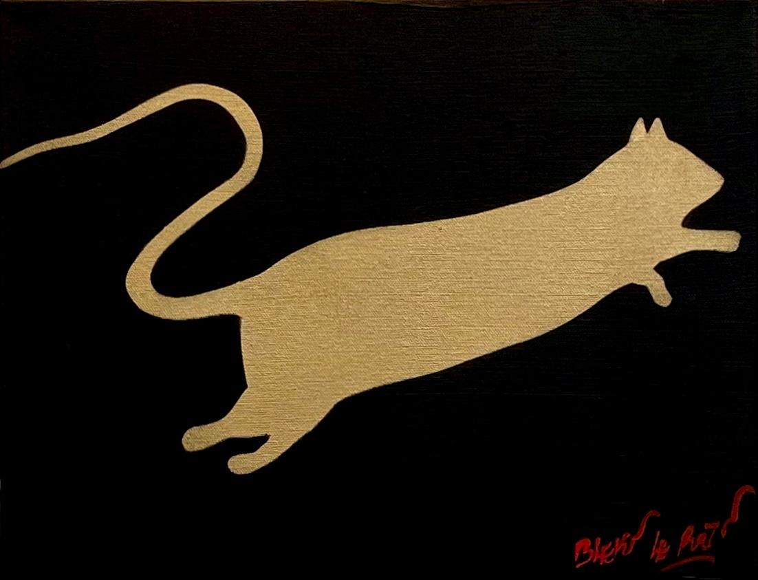 Rat (gold) - Blek le Rat 