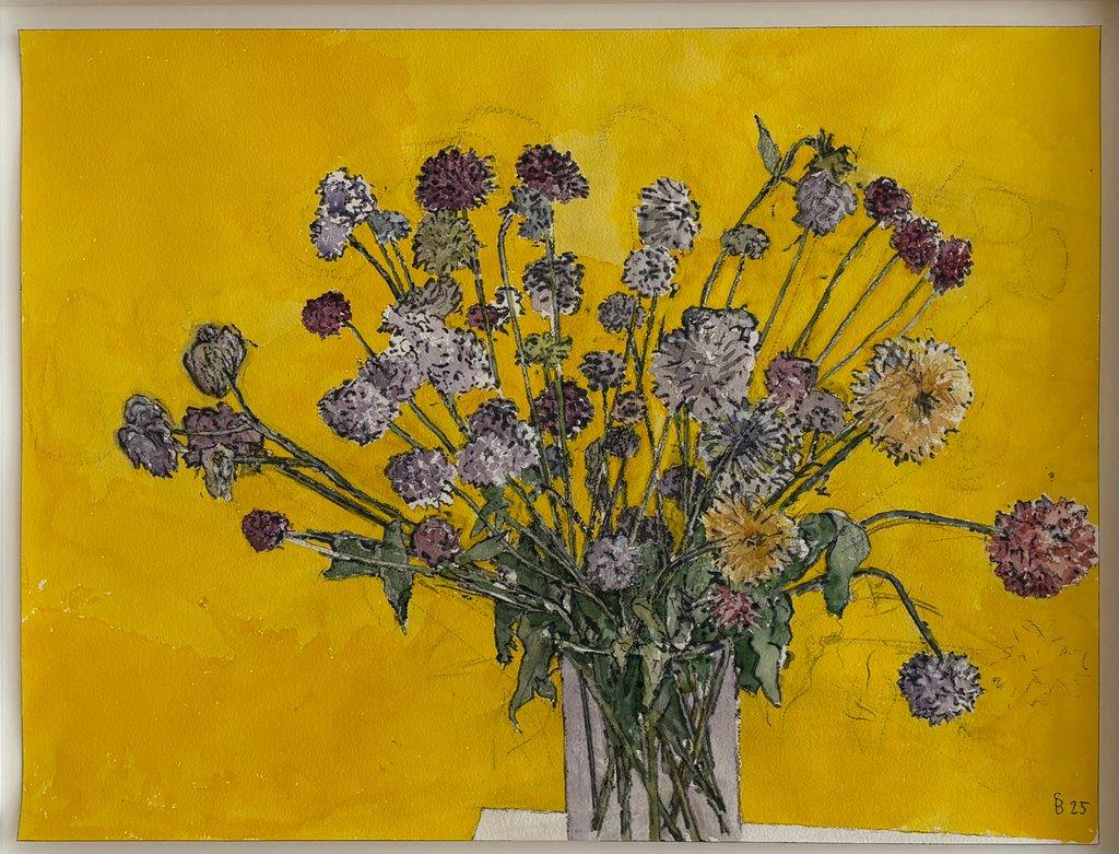 Trockenes Bouquet auf Gelb - Samuel Buri 