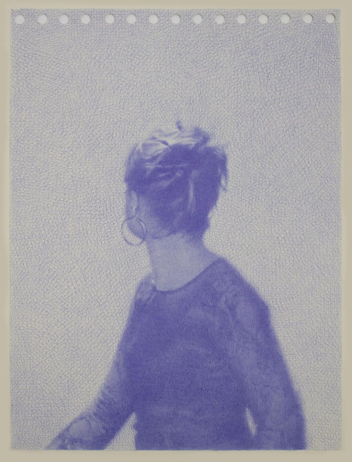 Portrait of Lena in long-sleeved T-shirt, Blue Rave - Robin Wen 