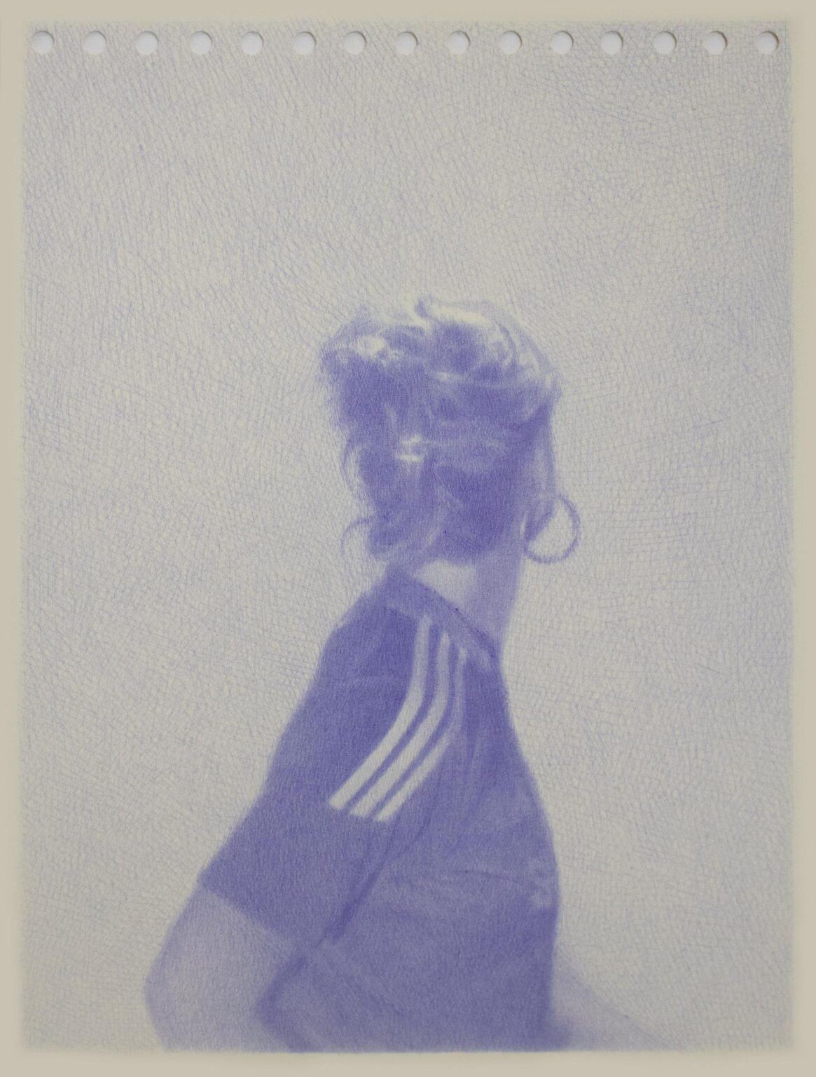 Portrait of Llana in an Adidas T-shirt, Blue Rave - Robin Wen 