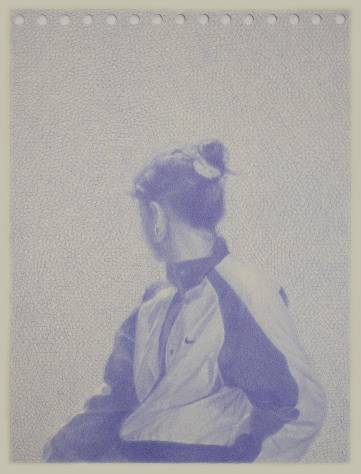 Portrait of Ilana wearing a Nike sweatshirt, Blue Rave - Robin Wen 