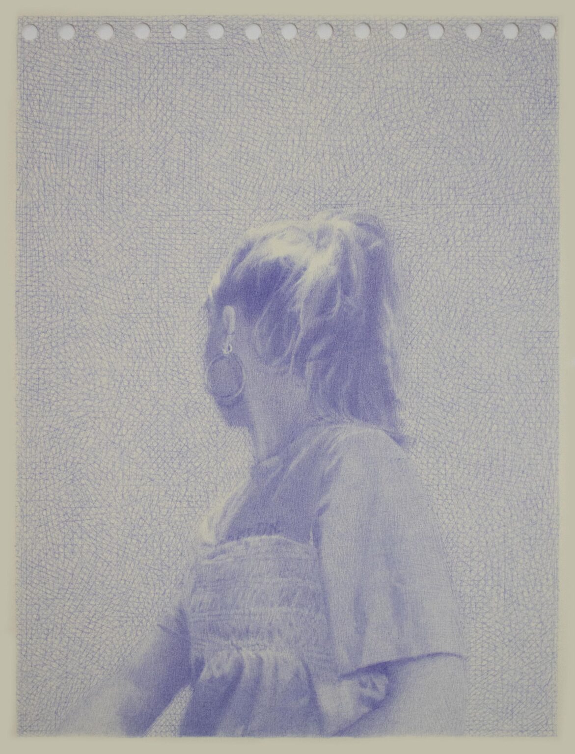 Portrait of Lena in a T-shirt, Blue Rave - Robin Wen 