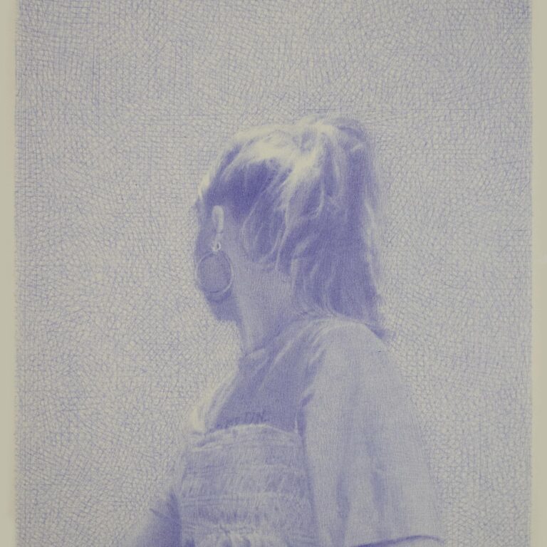 Portrait of Lena in a T-shirt, Blue Rave - Robin Wen 