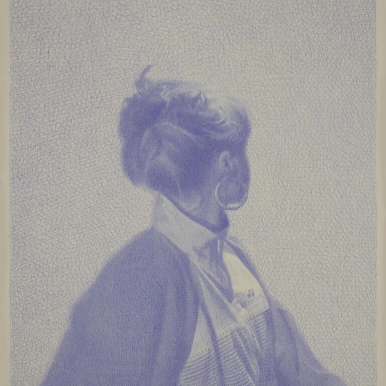 Portrait of Lena in a sweatshirt, Blue Rave - Robin Wen 