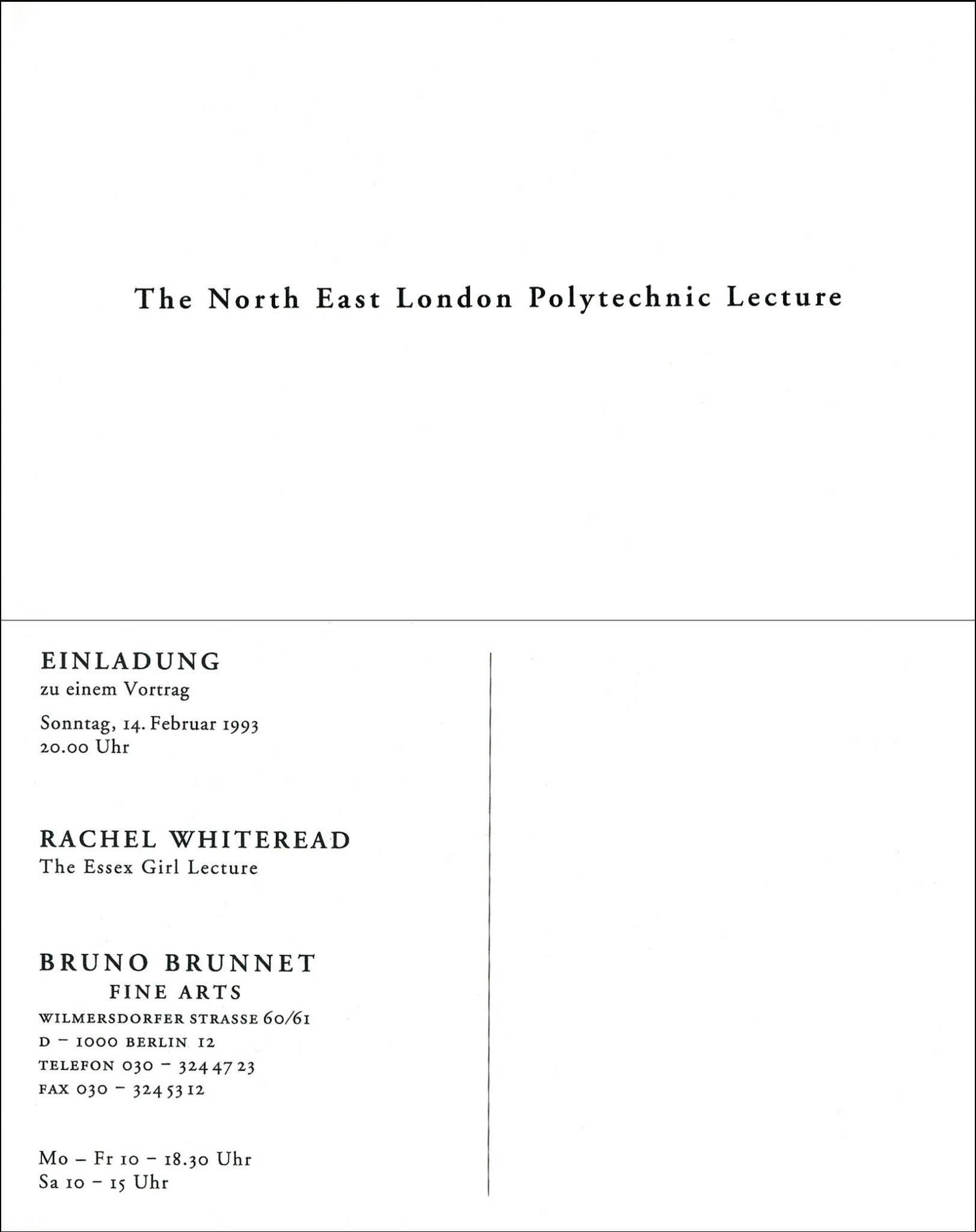 The Essex Girl Lecture 
