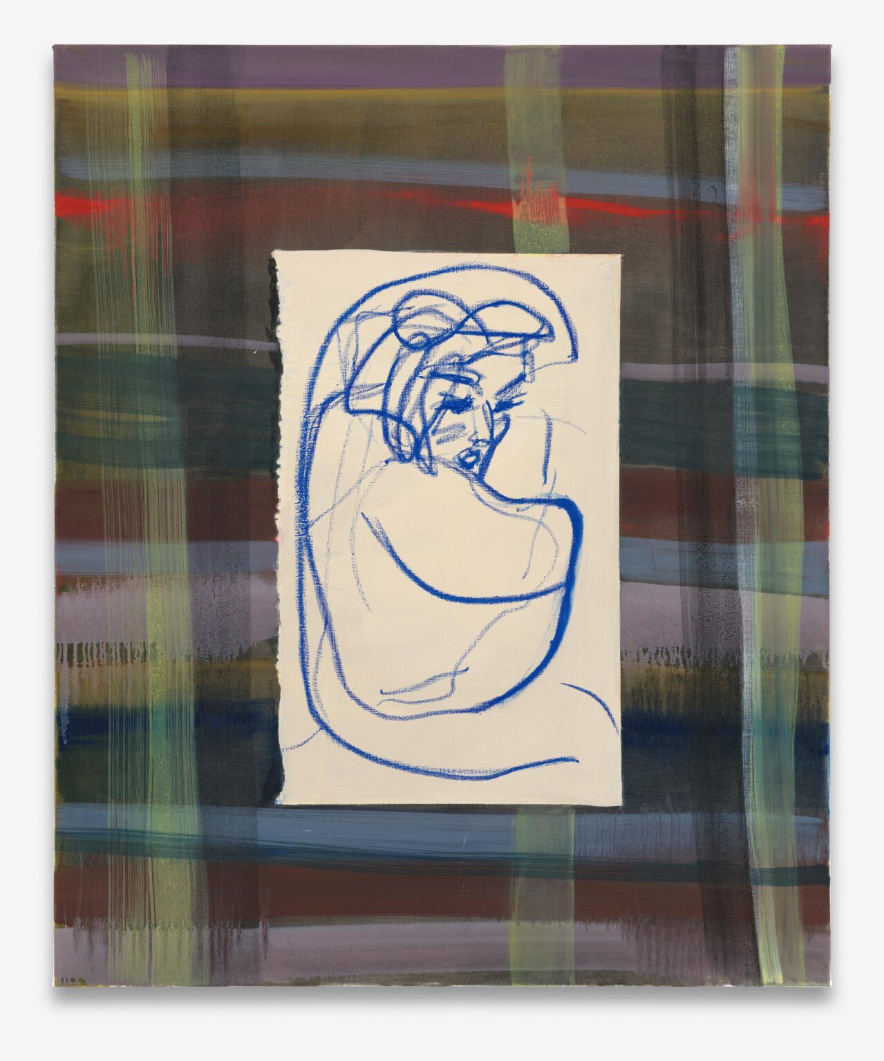 “Untitled (On Plaid)” - Ella Kruglyanskaya 