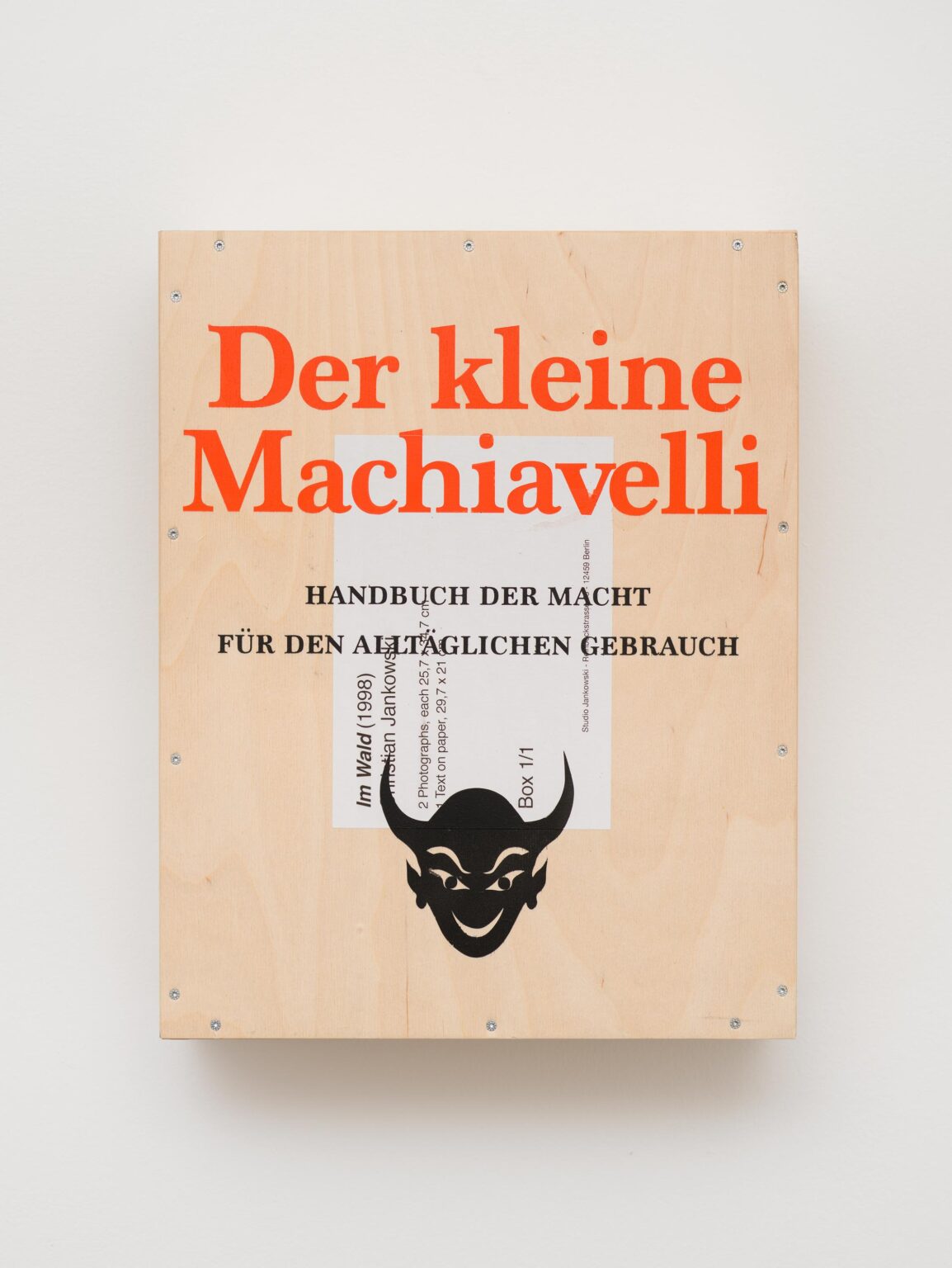 &ldquo;Der kleine Machiavelli&rdquo; - Christian Jankowski 