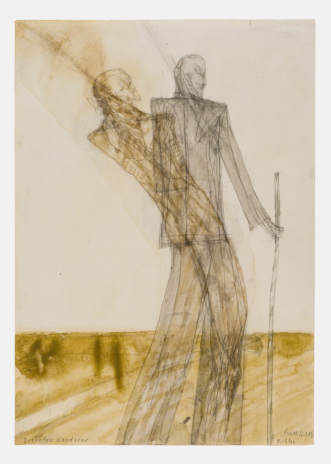 &ldquo;Doppelter Wanderer (St. M. 16.9.85)&rdquo; - Walter Pichler 