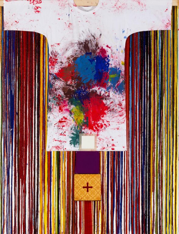 Schüttbild mit Malhemd - Hermann Nitsch 