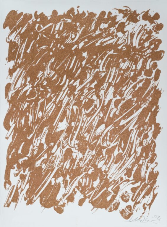 Ohne Titel, zweites Blatt aus der 9-teiligen Mappe der Friedensgebote - Günther Uecker 