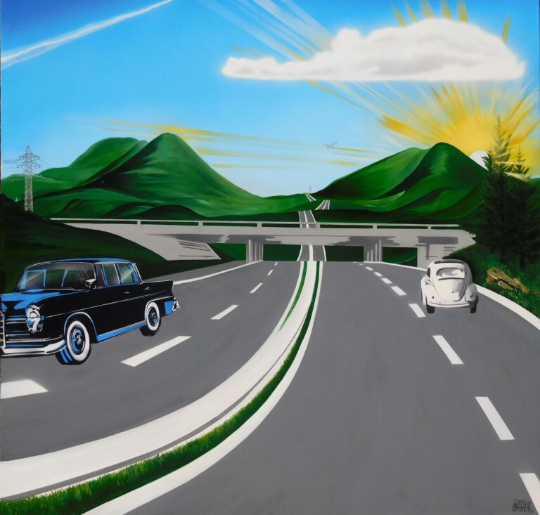 „Autobahn“ - Emil Schult Emil Schult, Öl auf Leinwand, 100 x 100 cm.
neue Version
