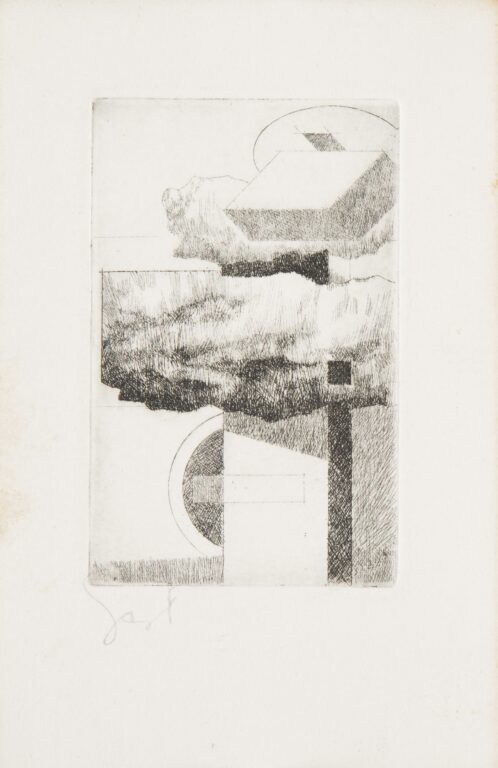 Series of 4 etchings (#2, landscape, two squares) - Gast MICHELS 