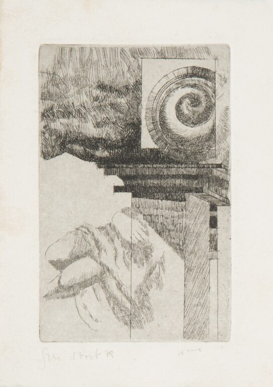 Series of 4 etchings (#3, body, spiral) - Gast MICHELS 