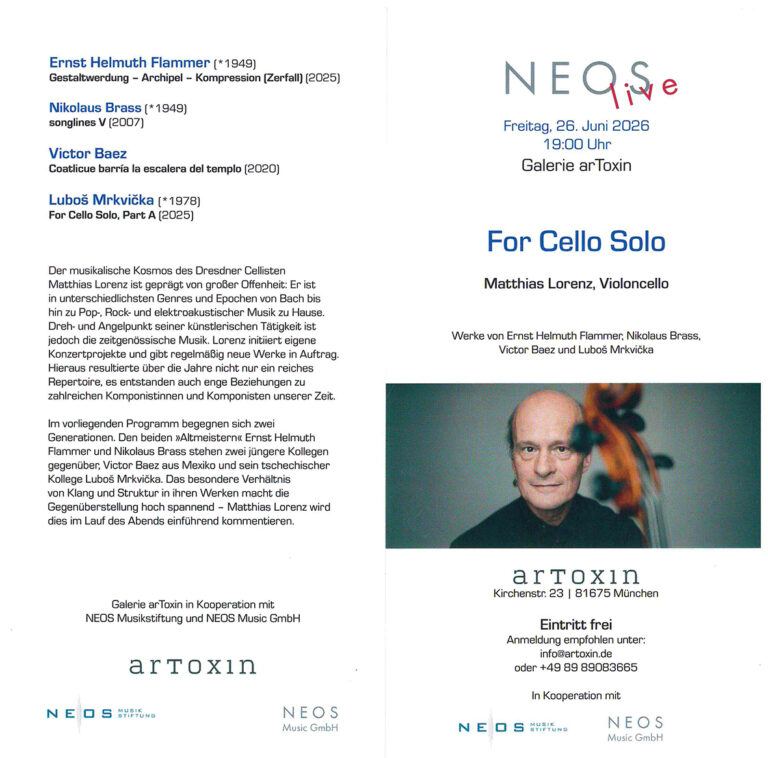 For Cello Solo – NEOS live 