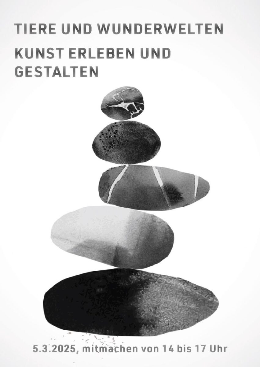 Kinder- und Familiennachmittag: Tiere und Wunderwelten: Kunst erleben und gestalten Mitmachen jederzeit zwischen 14 — 17.00 Uhr 