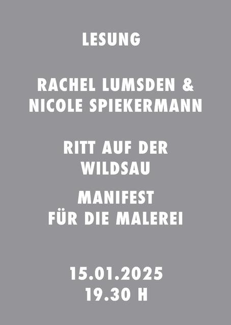 Lesung: Rachel Lumsden & Nicole Spiekermann «Ritt auf der Wildsau. Manifest für die Malerei» 