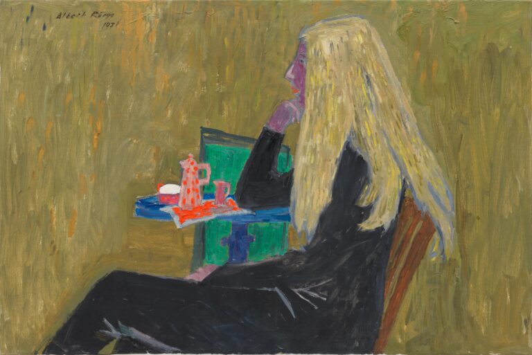 Blondine am Teetisch - Albert Rüegg 