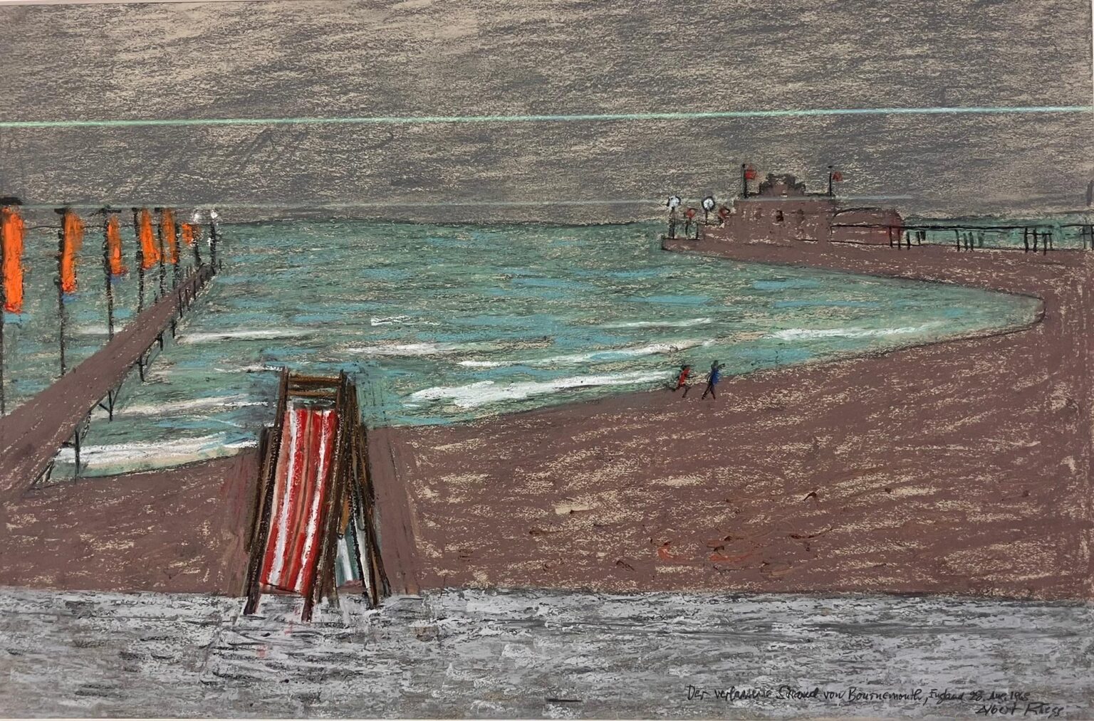Der verlassene Strand von Bournemouth England (28,8,68) - Albert R&uuml;egg 