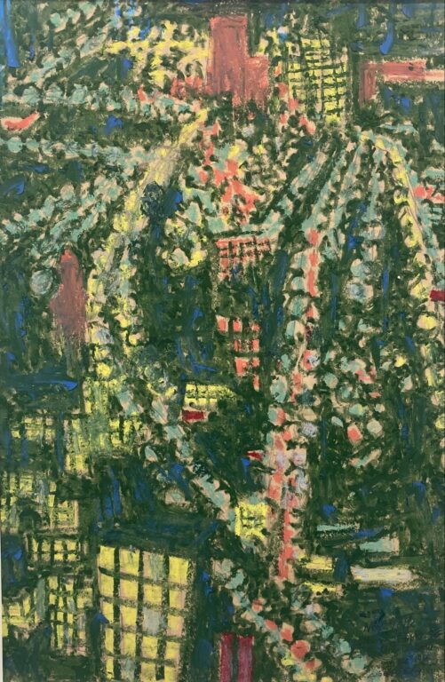 Blick vom Empire-State Building bei Nacht gegen die Battery (Okt, 66) - Albert Rüegg 