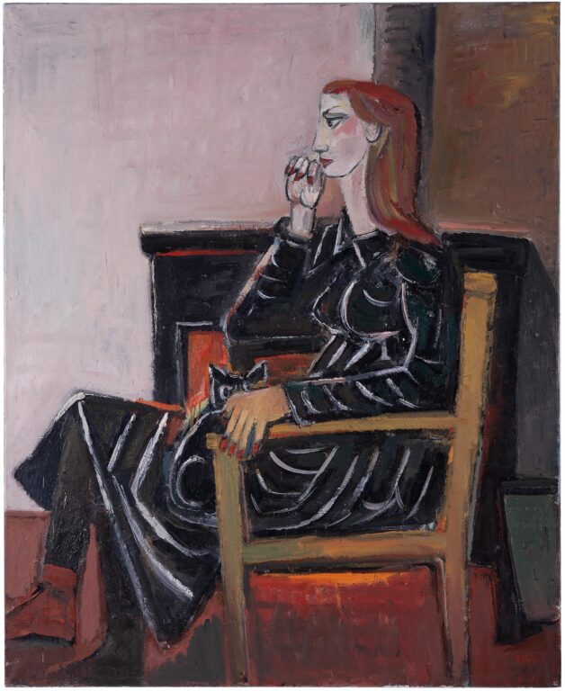 Frau am Kamin - Ralf Kerbach 