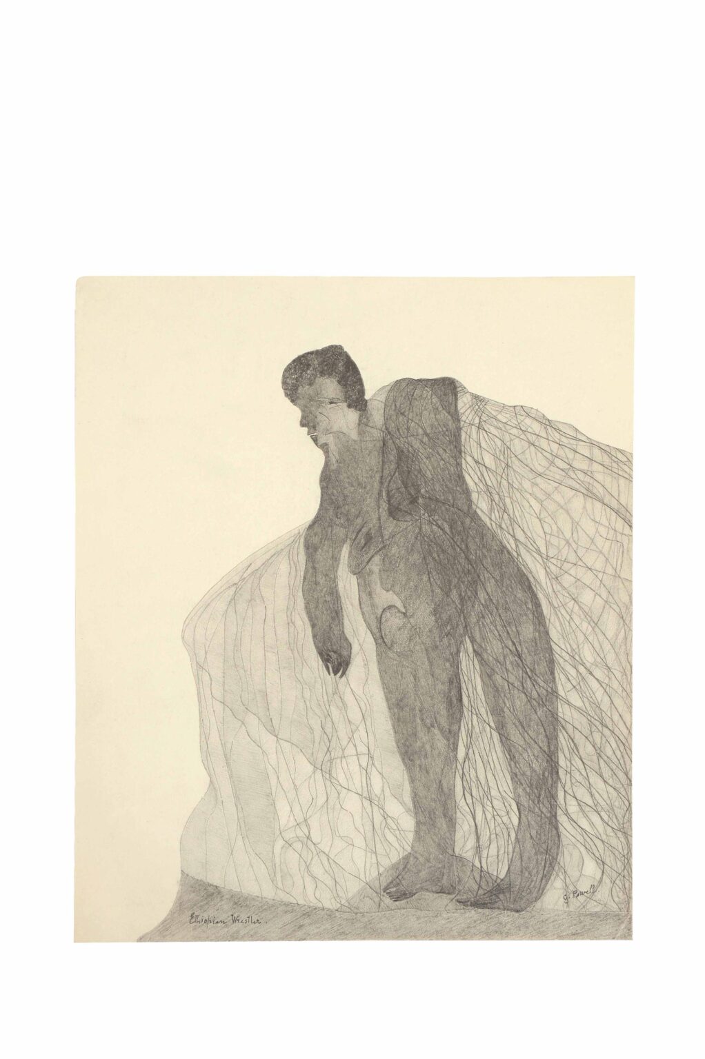 ohne Titel (Entwurf Skulptur (Ethiopian Wrestler)) - Gwenydd Powell 