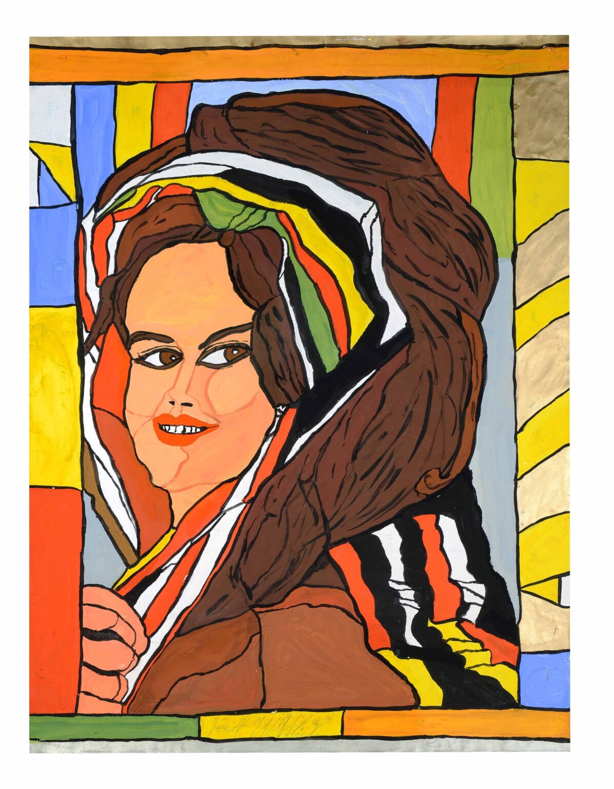 woman with colourful headscarf (Nina) - Josef Wittlich 