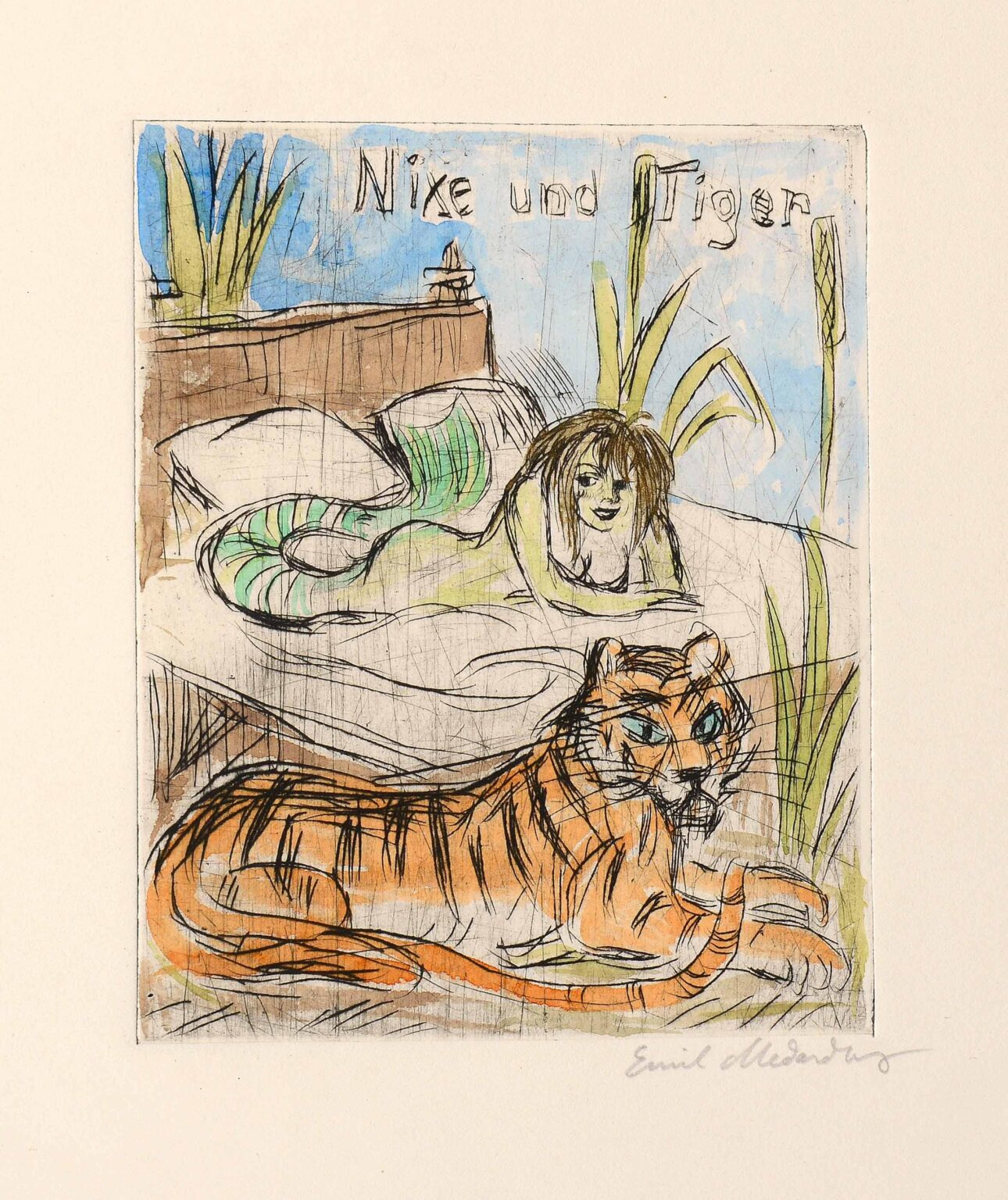 mermaid and tiger - Emil Medardus Hagner 
