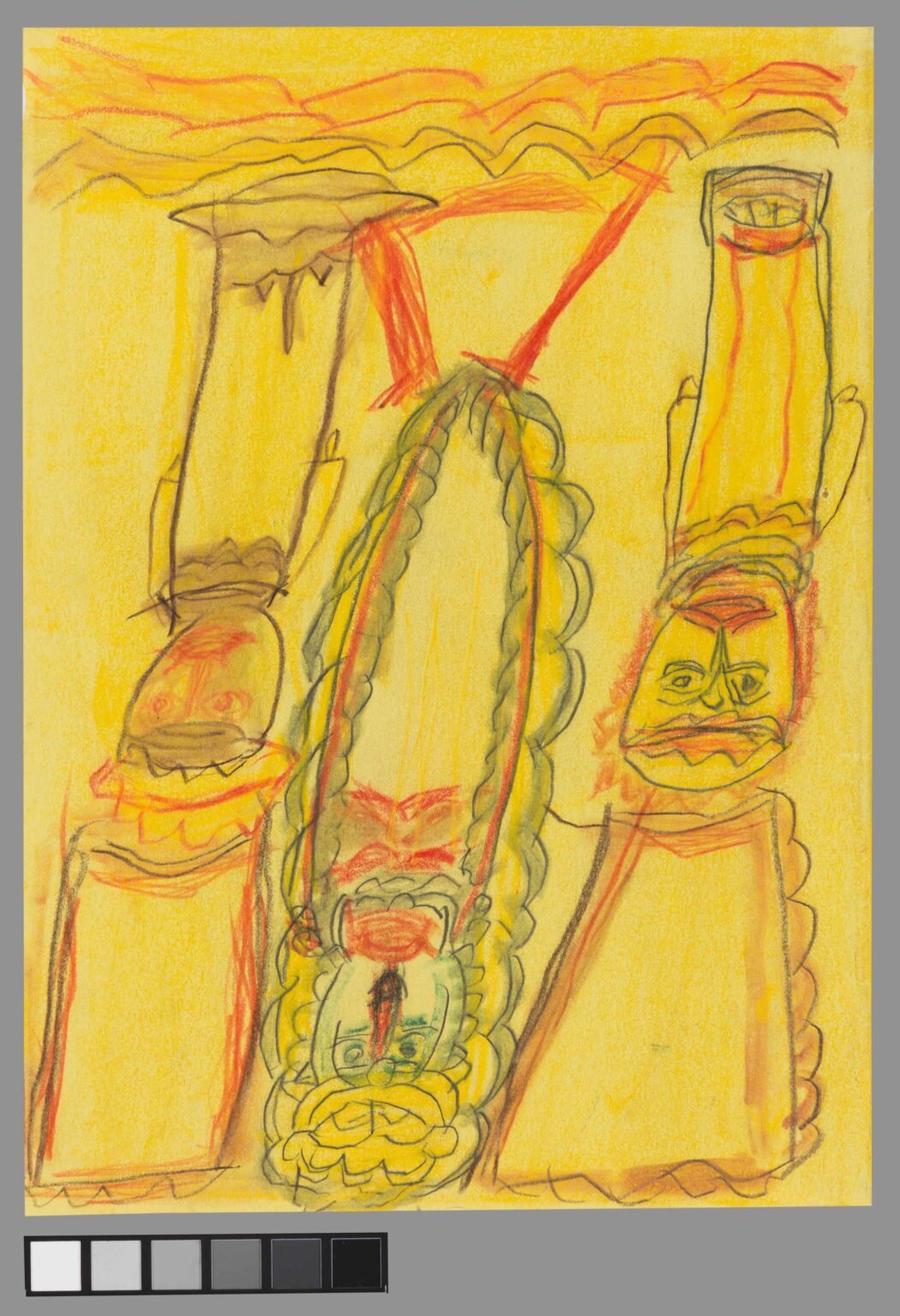 ohne Titel  (Schutzmantel Madonna gelb) - Hedy Huser 