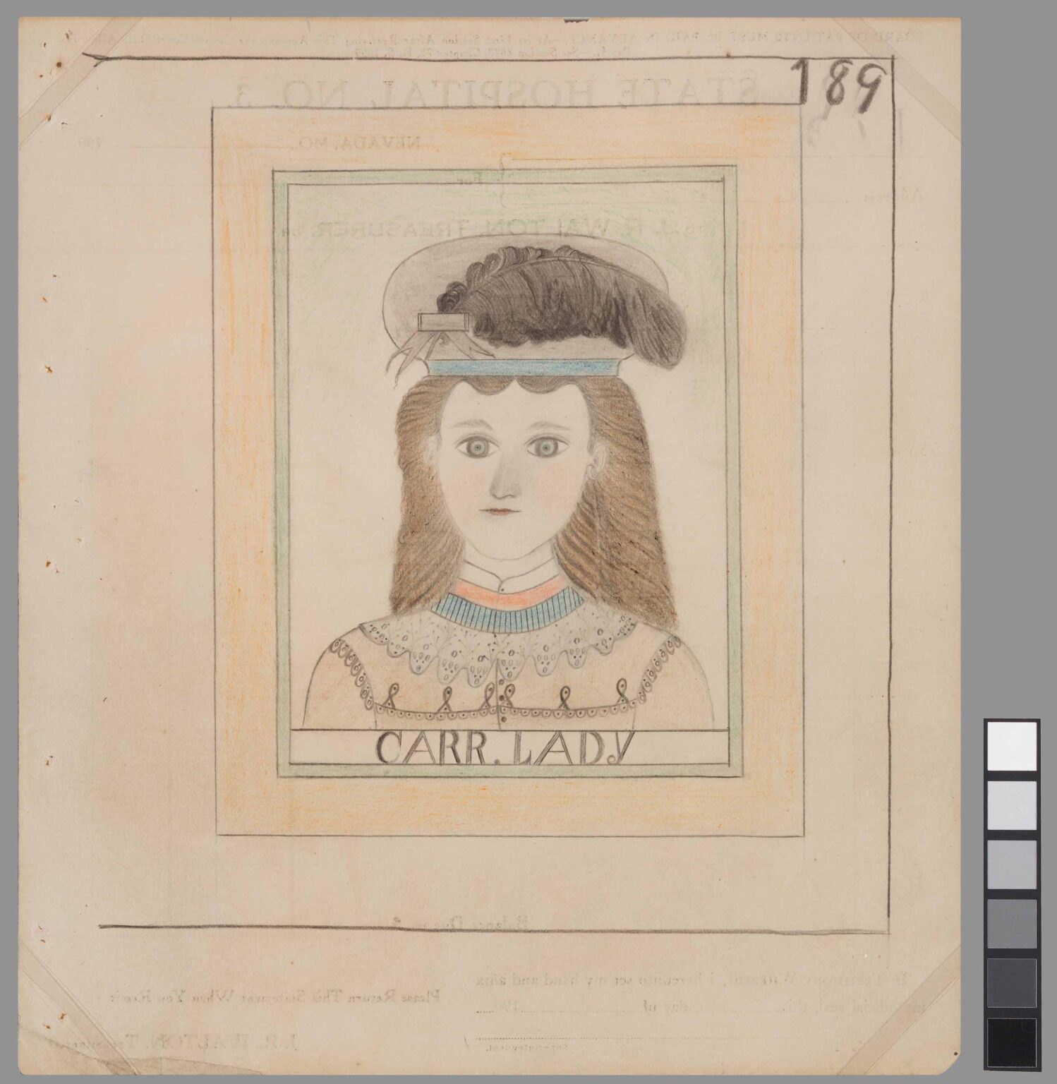 ohne Titel (recto: Carr. Lady / verso: Endia Girl) - James Edward Deeds Jr. (gen. Electric Pencil) 