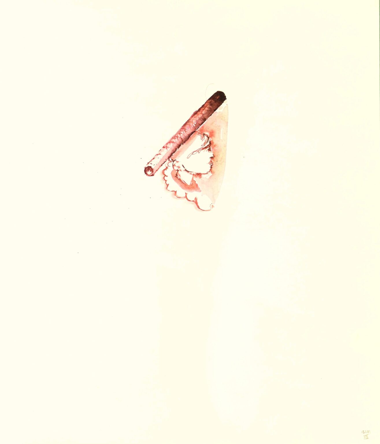 untitled (women with pipe on her head) - Philippe Saxer 