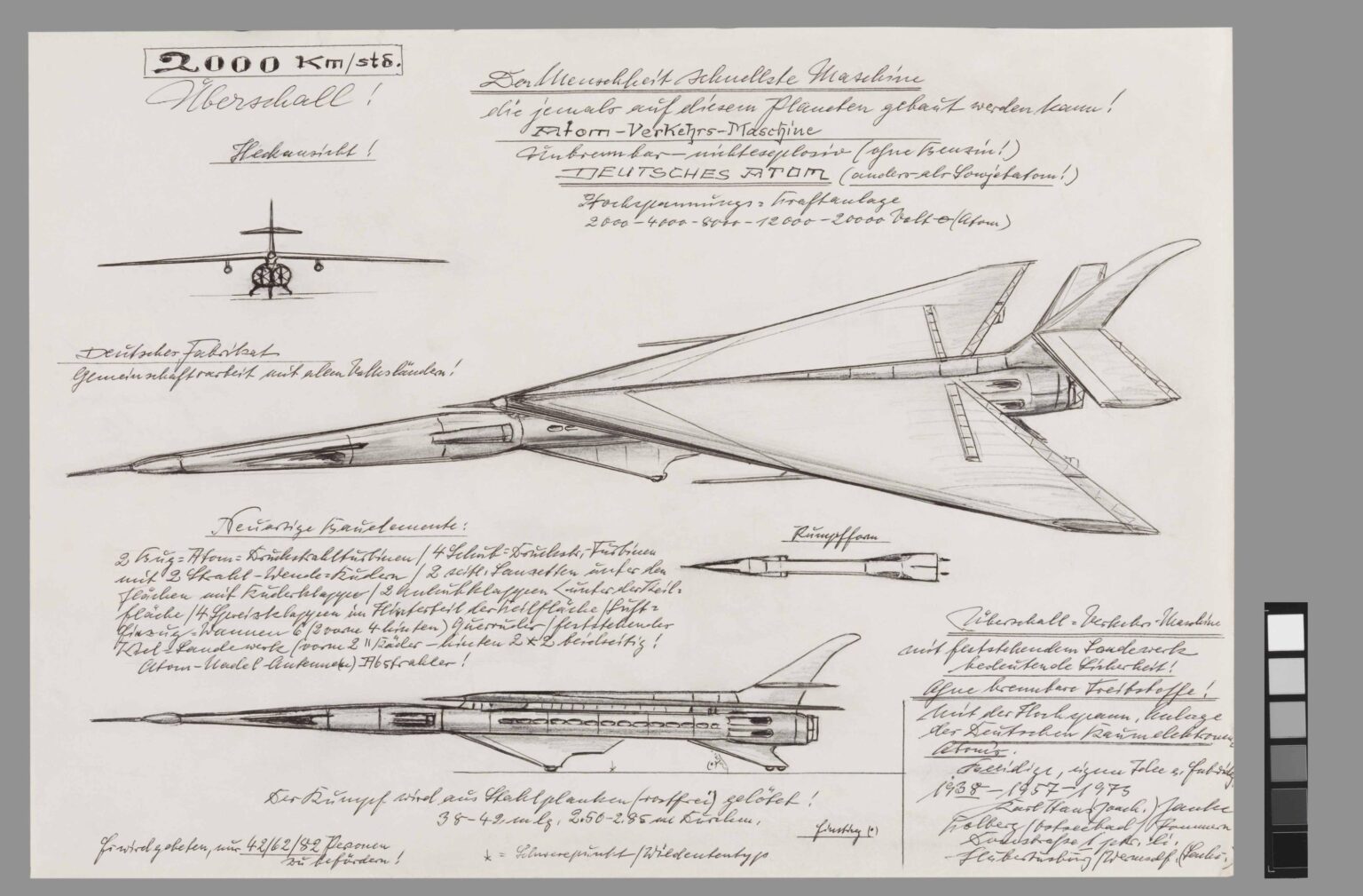 recto: Atom-Verkehrs-Maschine / verso: skizze - Karl Hans Janke 