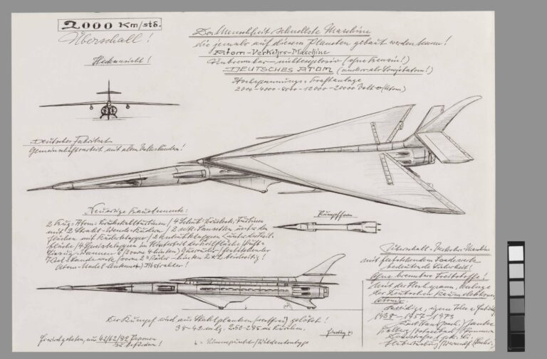 recto: Atom-Verkehrs-Maschine / verso: skizze - Karl Hans Janke 