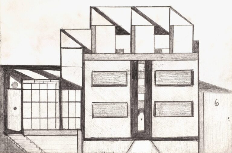 untitled (house with attic) - Albert Rackett (gen. Albert) 