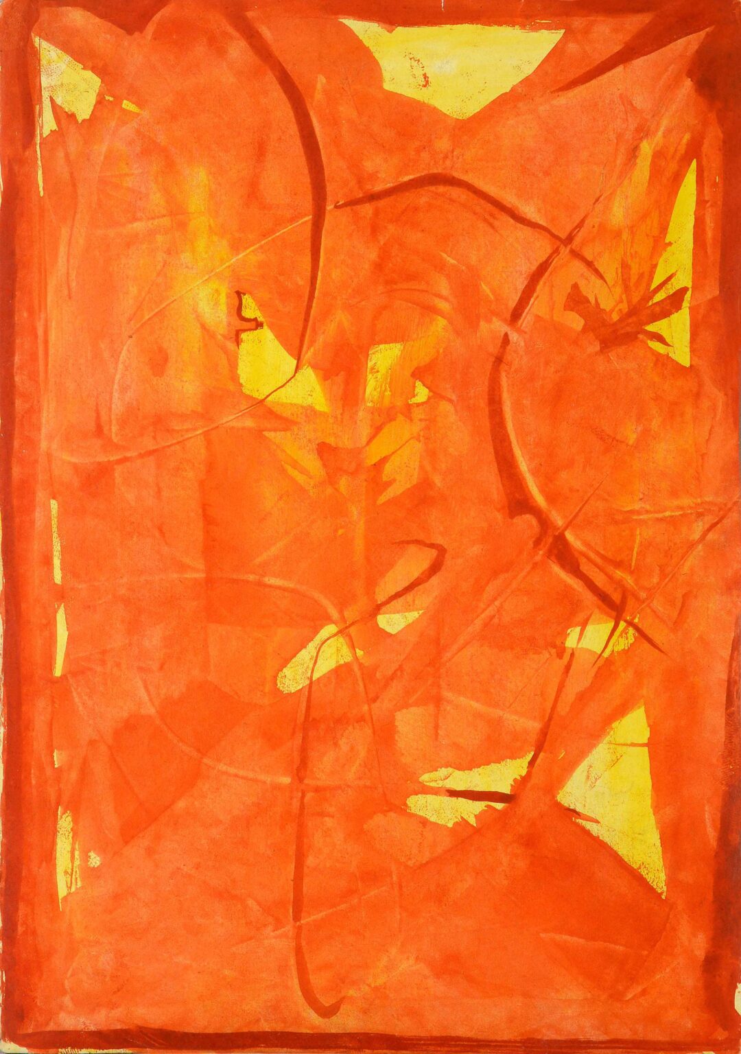 untitled (abtract yellow-orange) - Eug&egrave;ne Gabritschevsky 