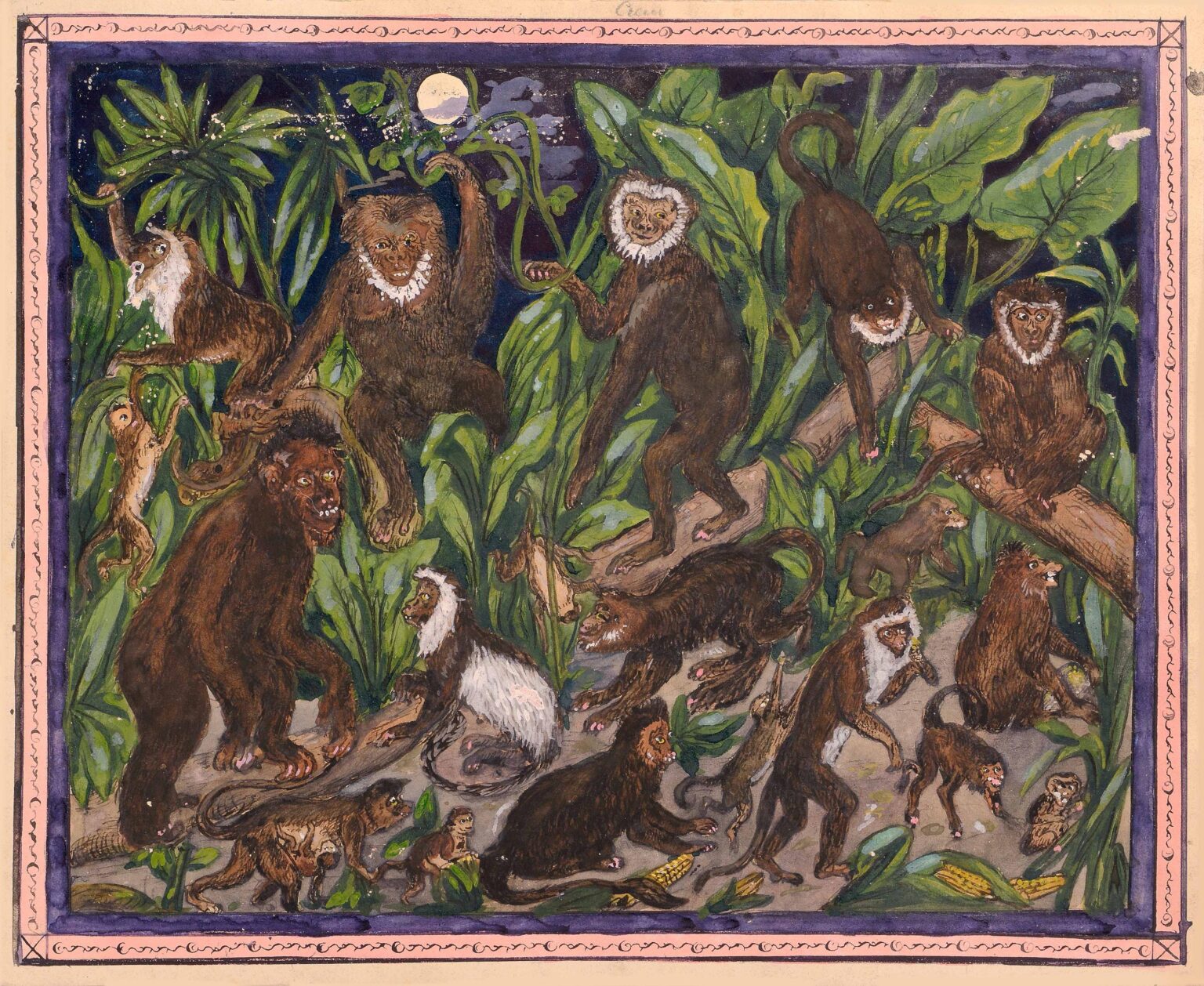 untitled (recto: monkey in a forest / verso: text) - Josef Karl R&auml;dler 