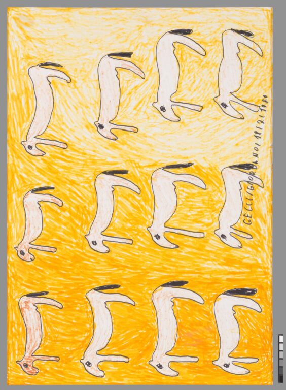 cavalli su fondo giallo - Giordano Gelli 