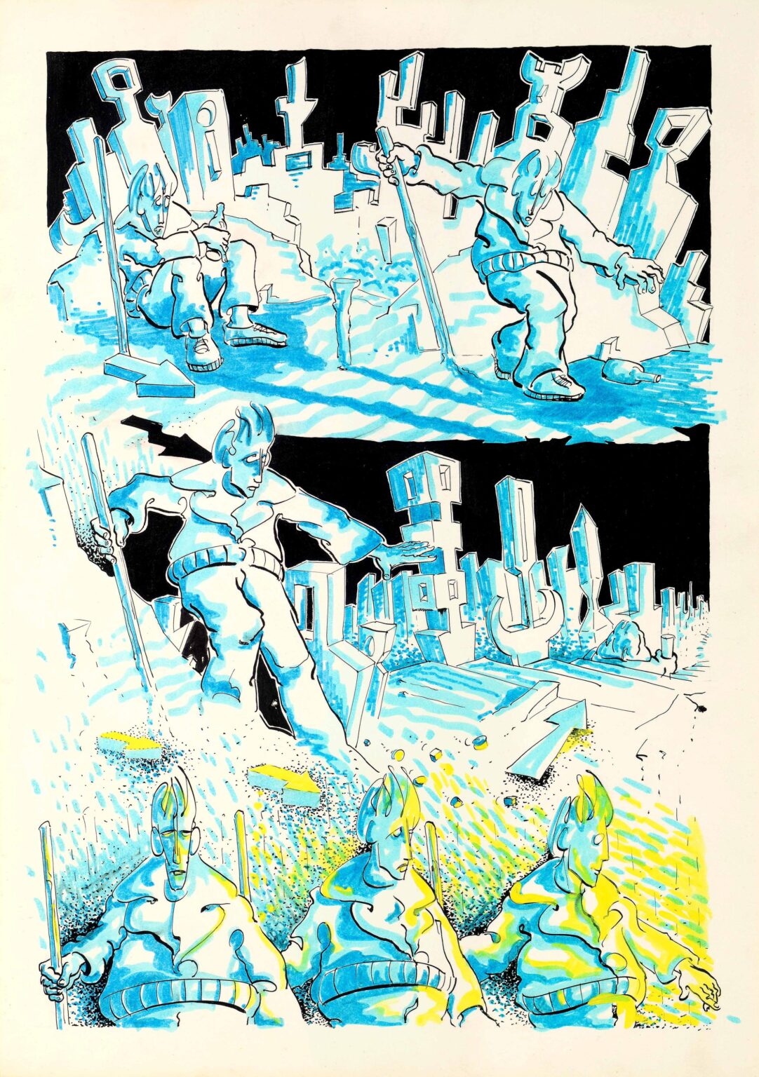 untitled (comic-figures) - Philippe Saxer 