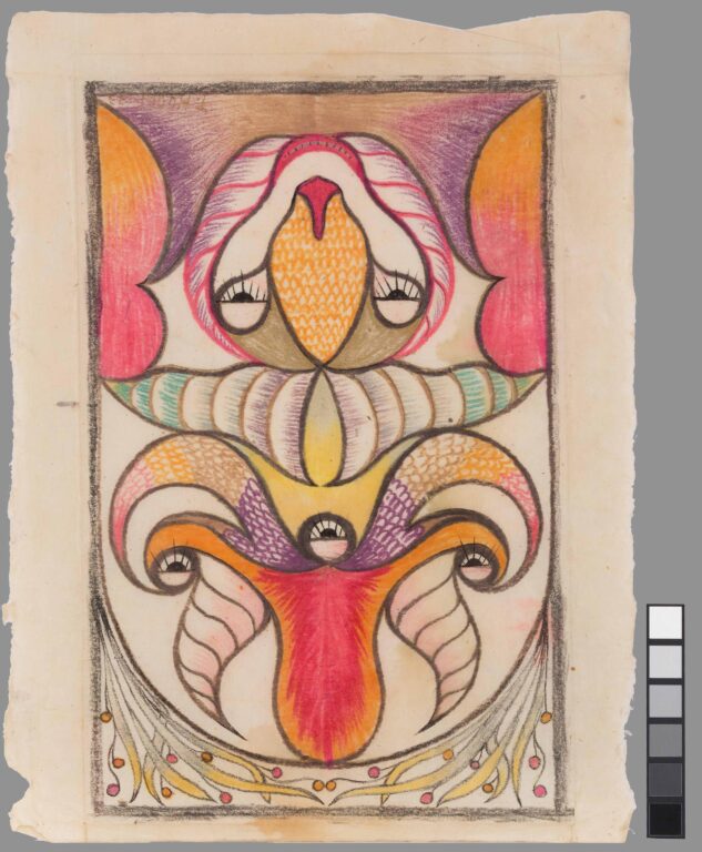 untitled (coloured bird face) - Fanny Hügli 